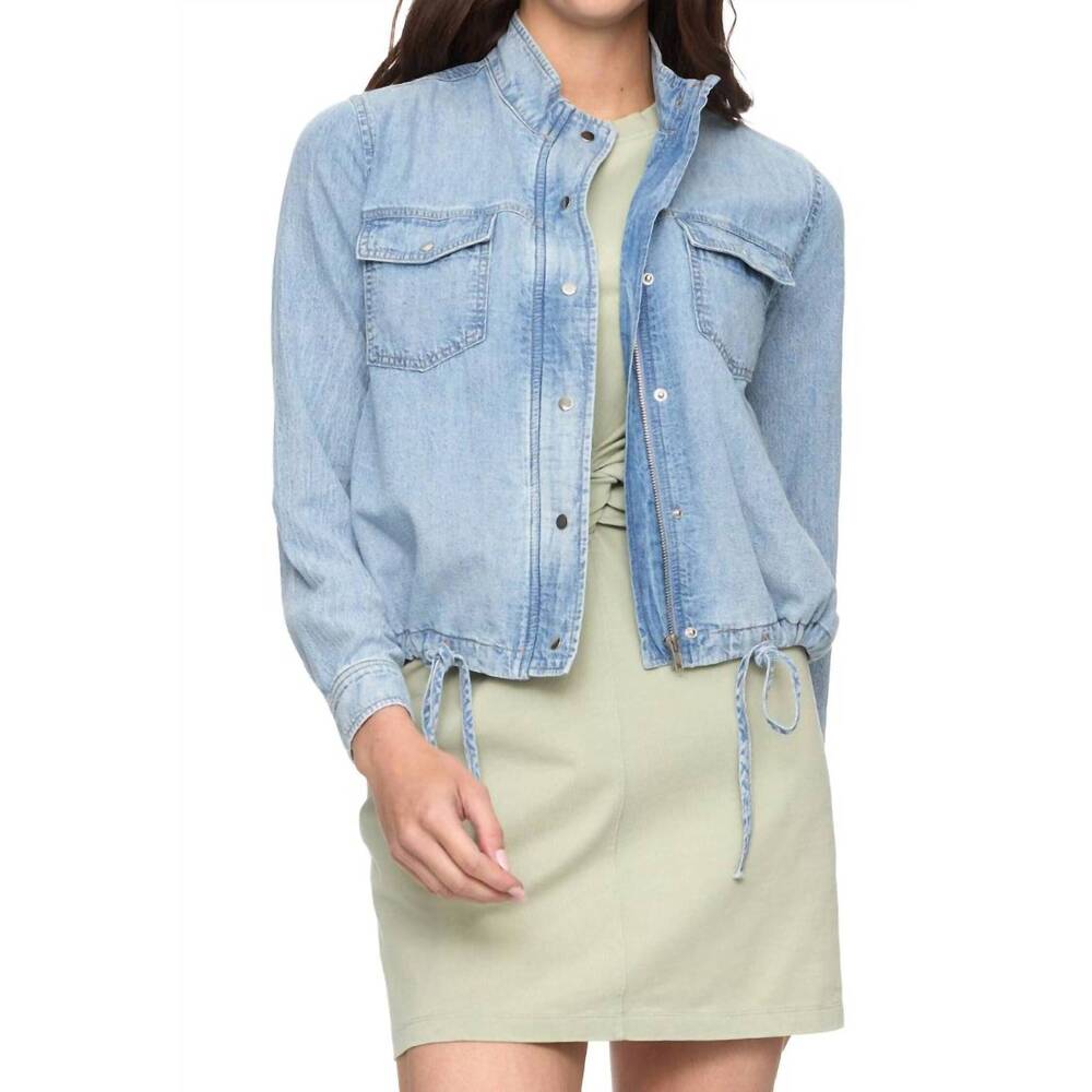 NEW FLAGS & ANTHEM wilma utility cropped jacket in light wash